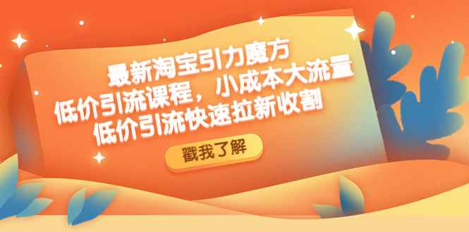 最新淘宝引力魔方低价引流实操：小成本大流量，低价引流快速拉新收割