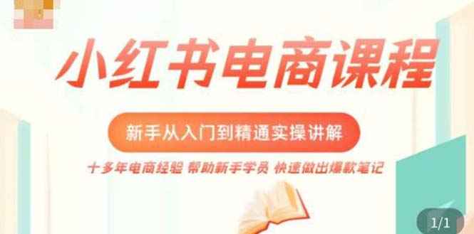 小红书电商新手入门到精通实操课，从入门到精通做爆款笔记，开店运营