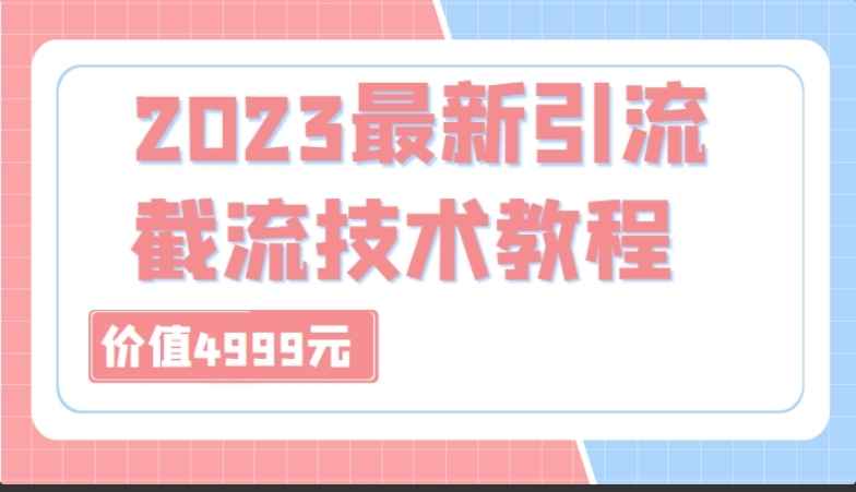 2023最新引流技术教程，包含多种渠道引流、截流方法（共29节课）