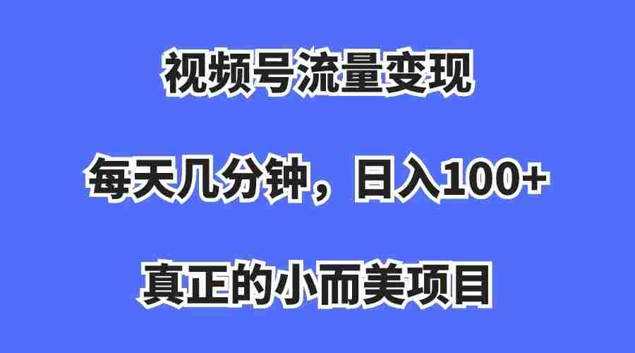 视频号流量变现，每天几分钟，收入100+，真正的小而美项目