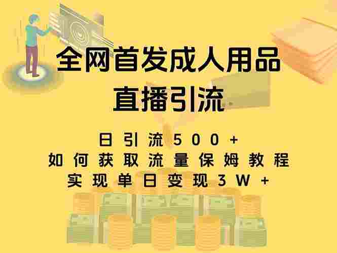 最新全网独创首发，成人用品直播引流获客暴力玩法，单日变现3w保姆级教程